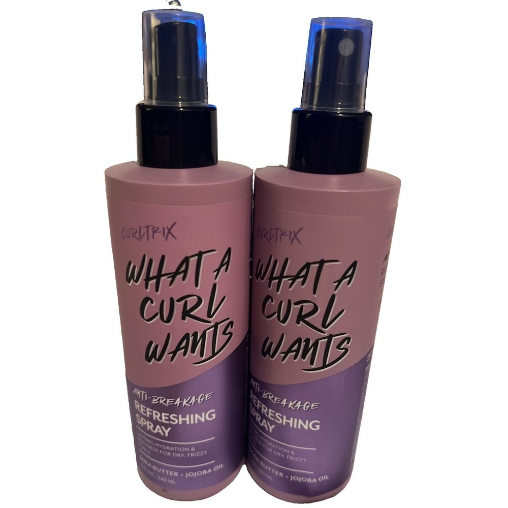 2x Curltrix What A Curl Wants Anti-Breakage Refreshing Spray 8 Oz Jojoba